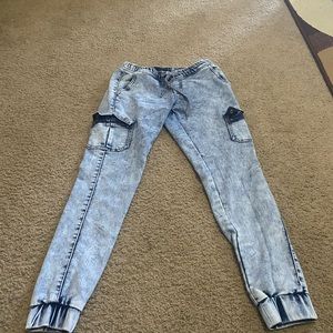 Denim Jean with Jogger like cuffs at the end